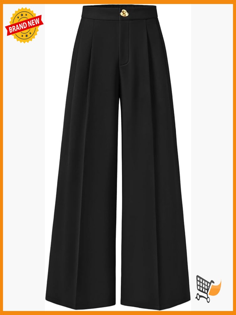 Wide Leg Dress Pants High Waisted Palazzo Work Trousers Slacks Office Business